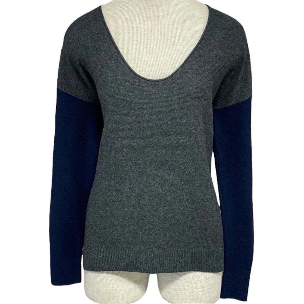Madewell Wool/Alpaca Sweater Women’s Size XXS Blue Gray Pullover Colorblock